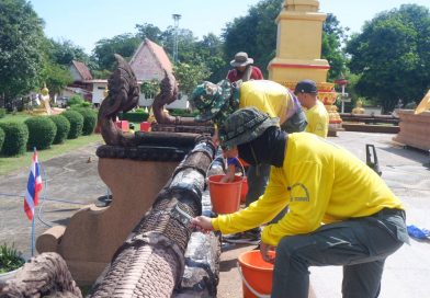 ร่วมทำความสะอาดรอบบริเวณพระธาตุเกศแก้วจุฬามณี วัดพระธาตุเกศแก้วจุฬามณี บ.หนองแวง ต.ซับสีทอง อ.เมือง จ.ชัยภูมิ